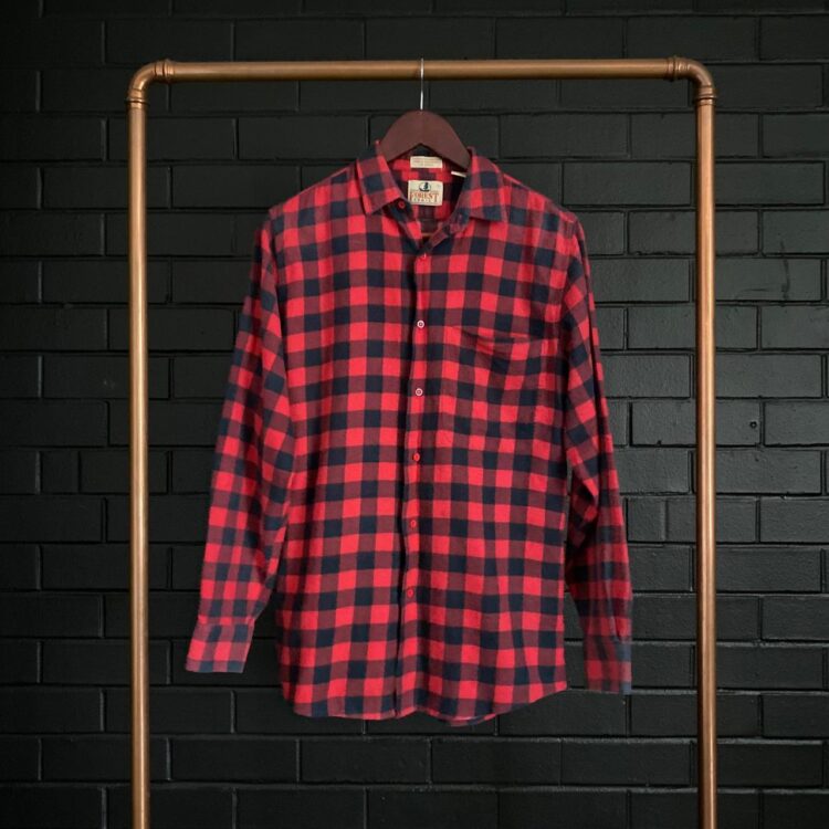 90s Red Plaid Flannelette Shirt S