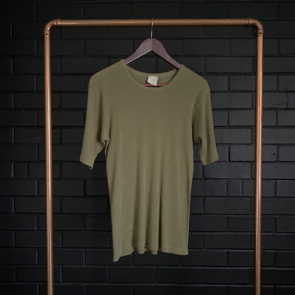 70s Plain Rib Army Tee M
