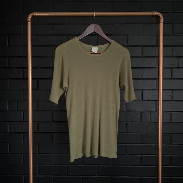 70s Plain Rib Army Tee M